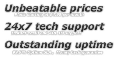 Unbeatable prices, 24x7 tech support, Outstanding uptime